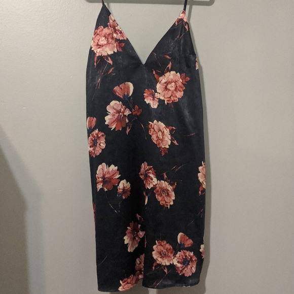 Vintage Satin Floral Dress - Picture 2 of 5